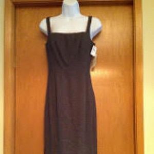 NWT Neiman Marcus brown linen sheath dress